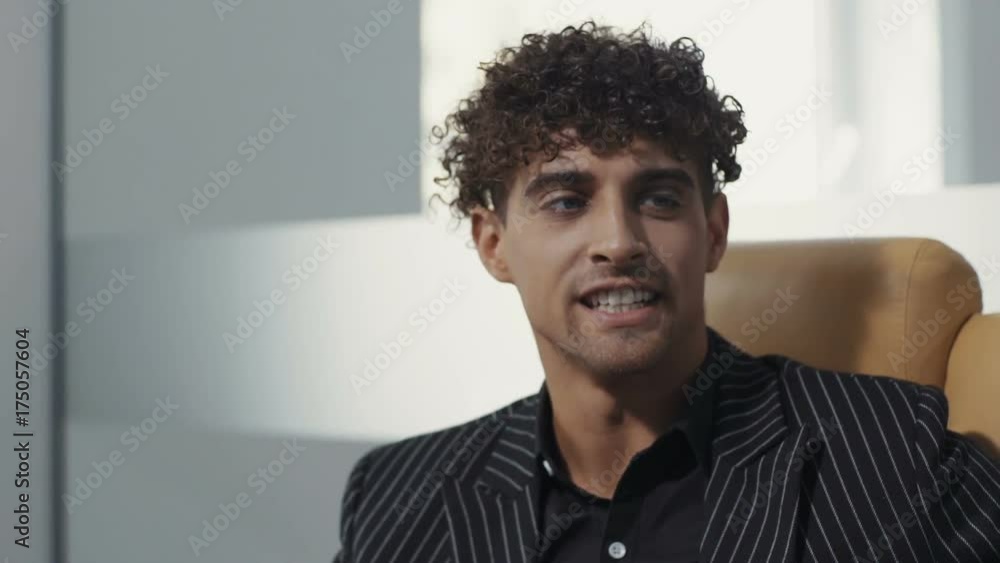 Business partners are discussing. Use computer. Speak in a modern office. Shot on RED Epic Camera. Business partners are discussing. Use computer. Speak in a modern office. Shot on RED Epic Camera.