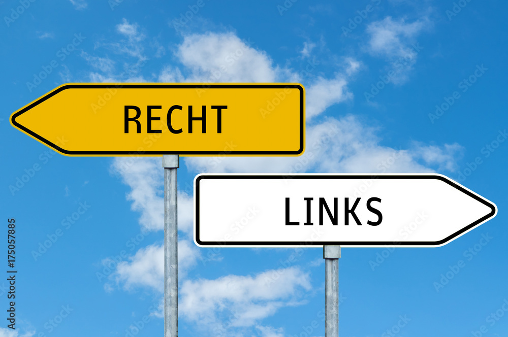 Umleitungsschild Links oder Rechts Umleitungsschild Links oder Rechts