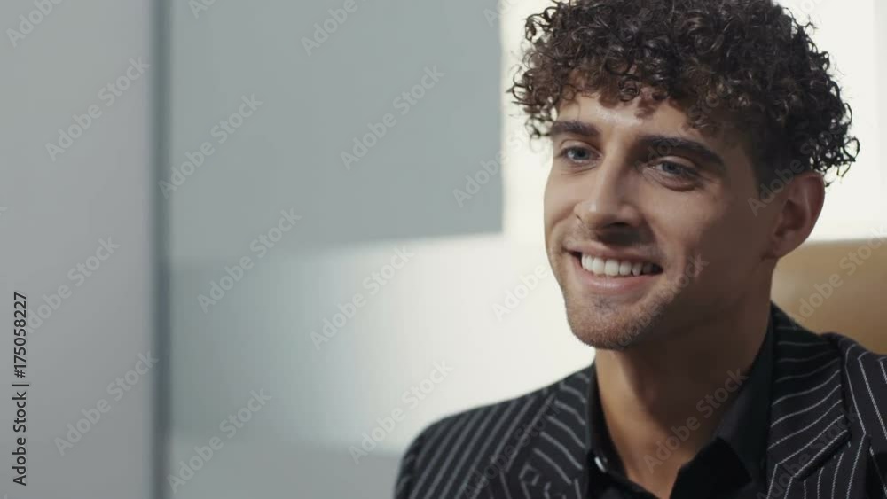 Business partners are discussing. Use computer. Speak in a modern office, internet, office, face, technology, Shot on RED Epic Camera. Business partners are discussing. Use computer. Speak in a modern office, internet, office, face, technology, Shot on RED Epic Camera.