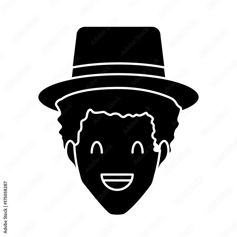 Adult man with hat smiling icon vector illustration graphic design