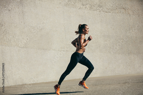 Healthy young woman on morning run