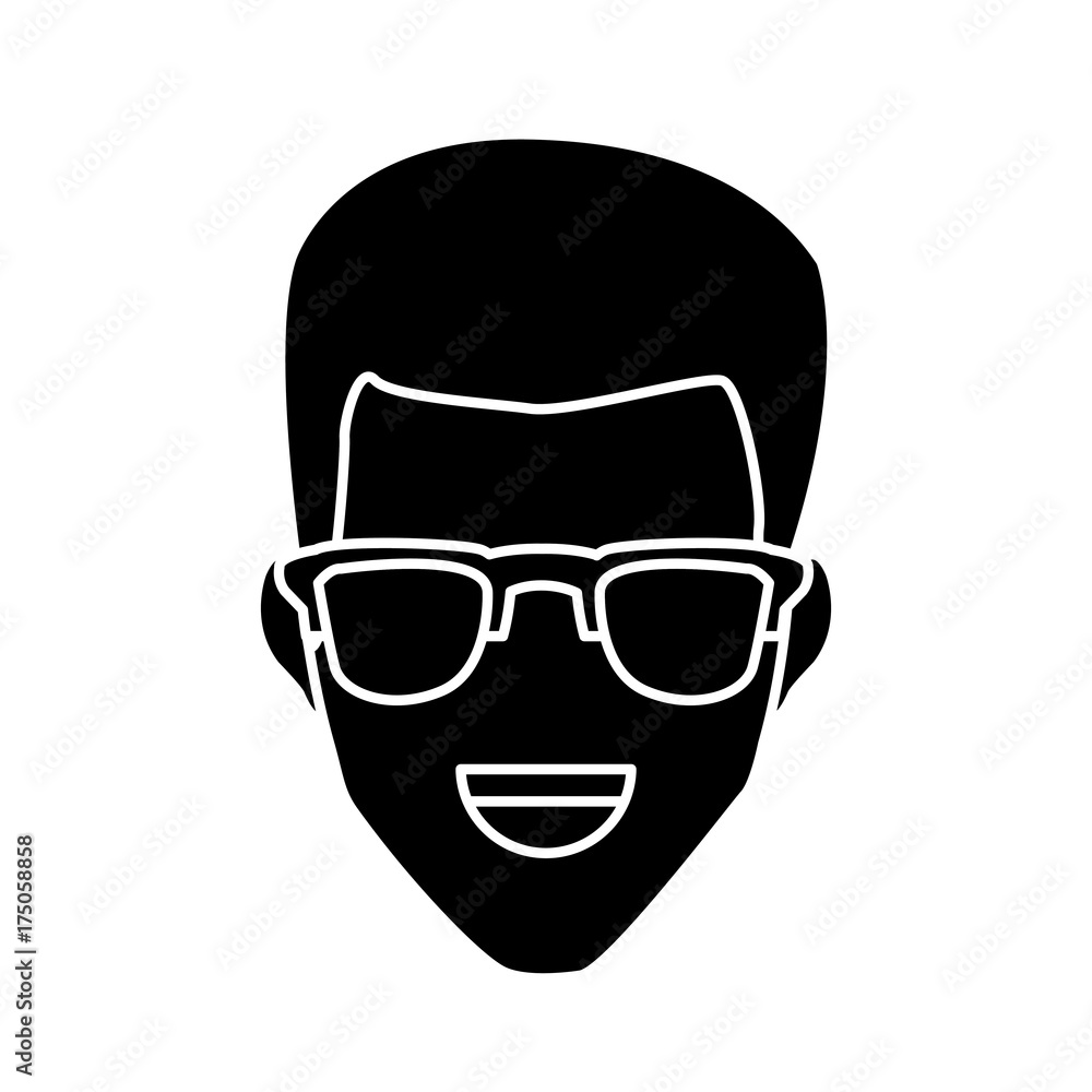 Man with glasses icon vector illustration graphic design