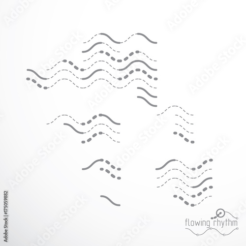 Technological vector wallpaper made with abstract lines. Modern geometric composition can be used as template and layout.