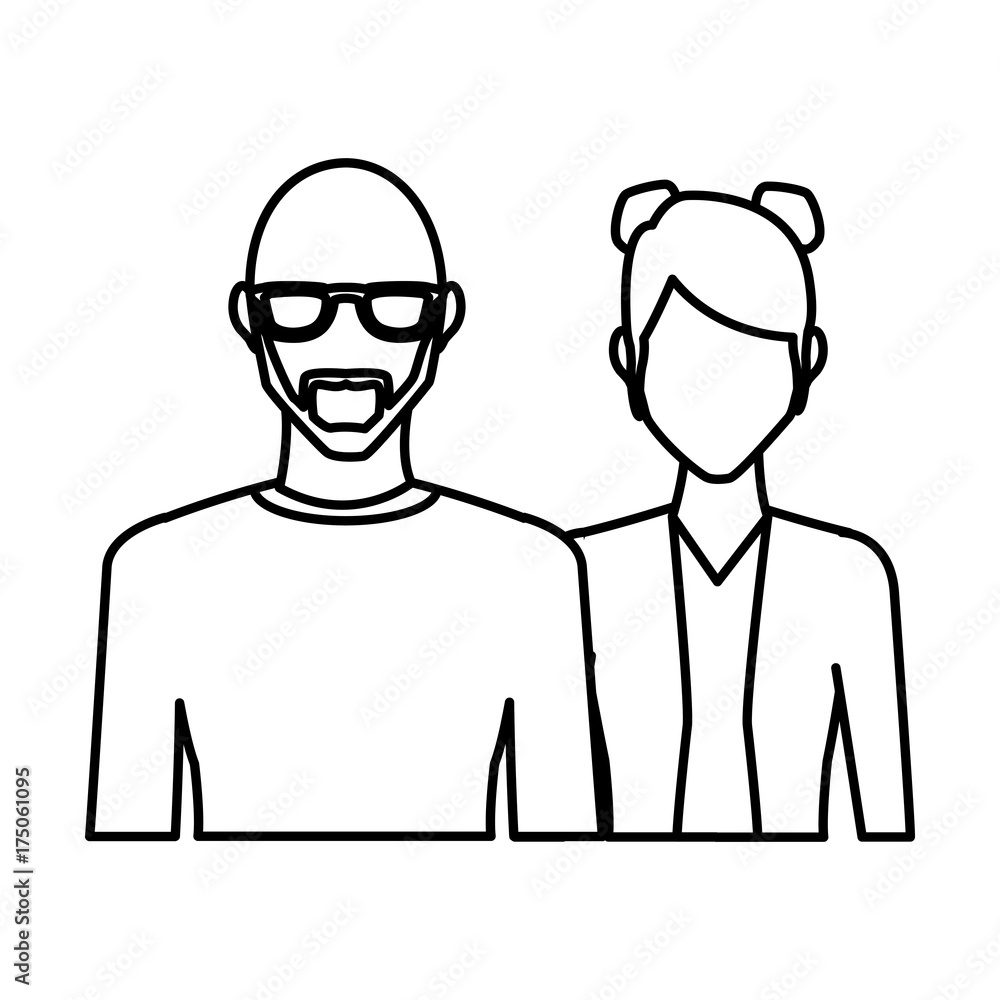 Couple of friends icon vector illustration graphic design