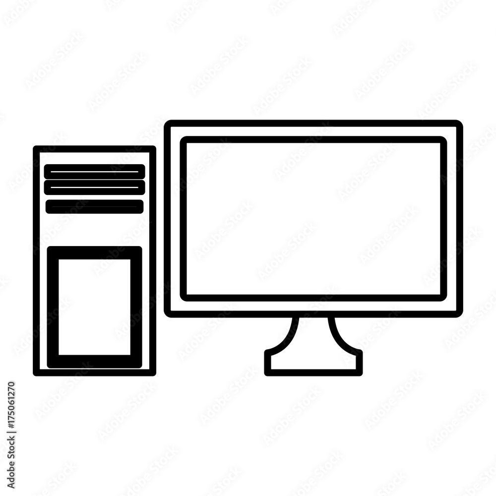 Desk computer technology icon vector illustration graphic design Desk computer technology icon vector illustration graphic design