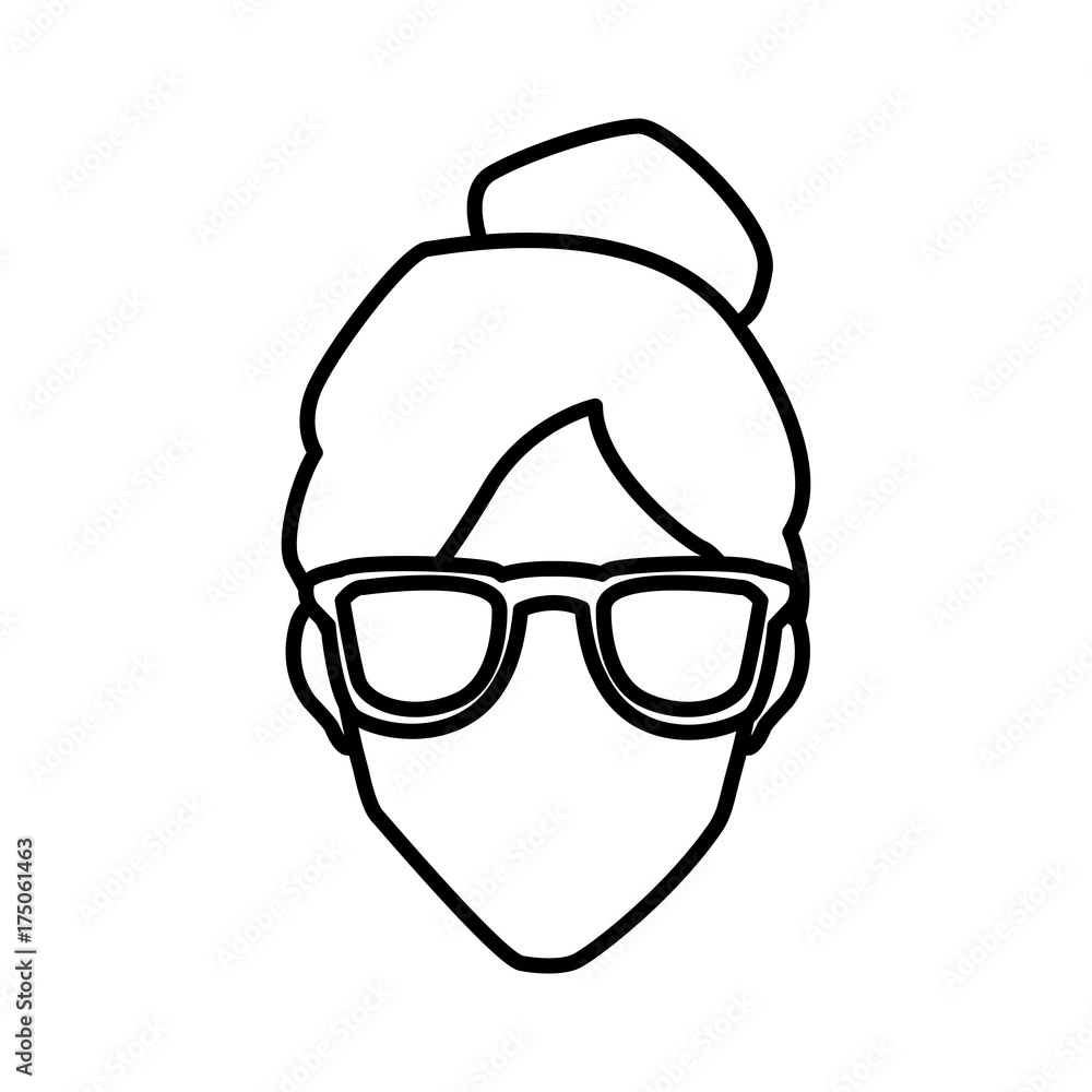 Woman with glasses icon vector illustration graphic design Woman with glasses icon vector illustration graphic design