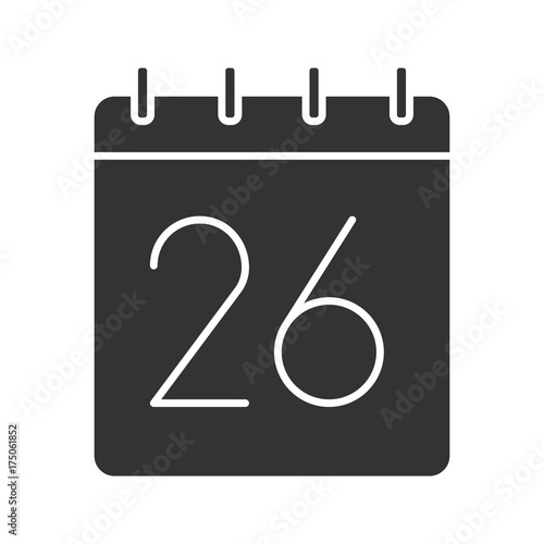 Twenty sixth day of month glyph icon