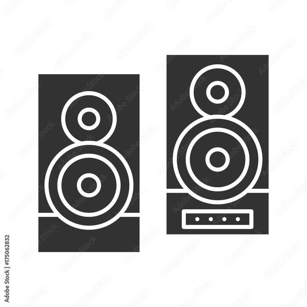 Stereo system glyph icon Stereo system glyph icon