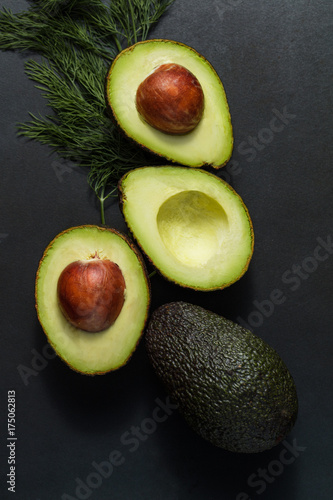 Avocados and dill leaves
