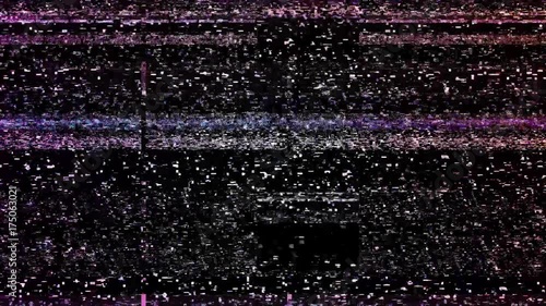 Glitch TV Screen of broken LCD display or TV, with horizontal strips. black and white background realistic flickering, analog vintage TV signal with bad interference, static noise background, overlay photo