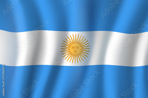 Vector 3D flag of Argentina national symbol