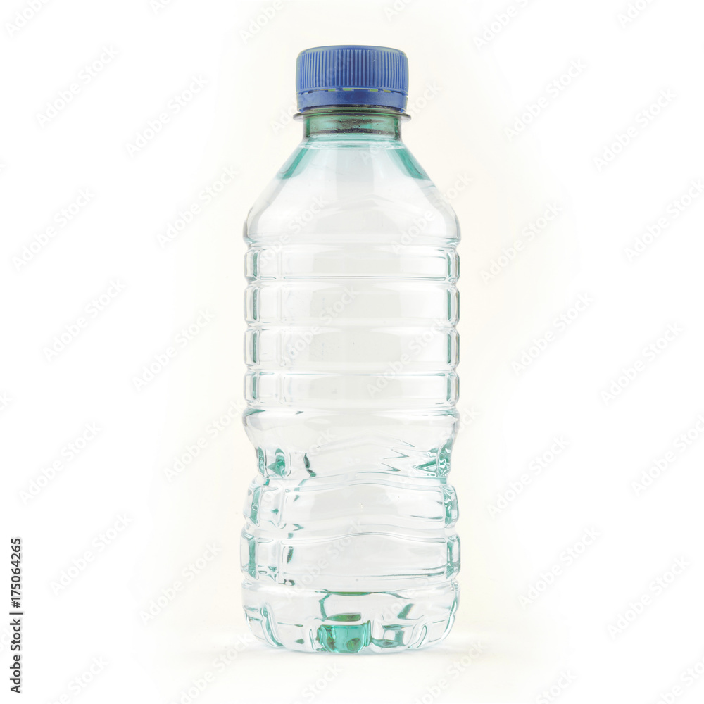 container recycling waste / Small water plastic bottle of drinking water isolated on white container recycling waste / Small water plastic bottle of drinking water isolated on white