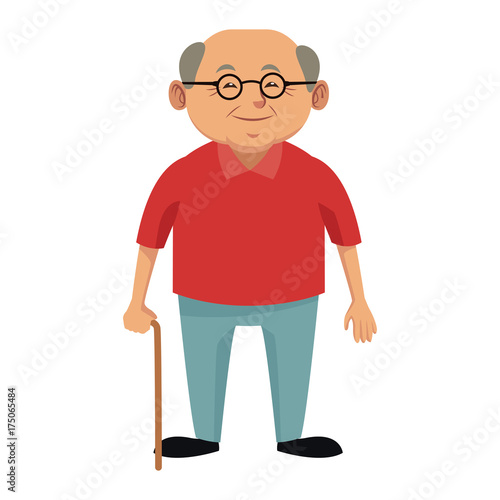Cute grandfather cartoon icon vector illustration graphic design
