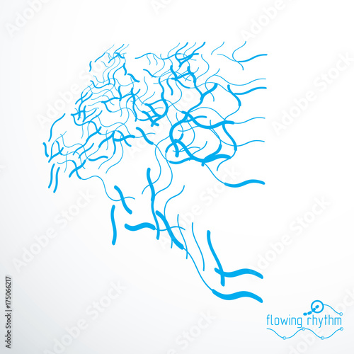 Technological vector wallpaper made with abstract lines. Modern geometric composition can be used as template and layout.