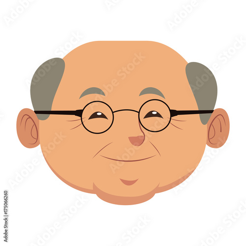 Cute grandfather cartoon icon vector illustration graphic design