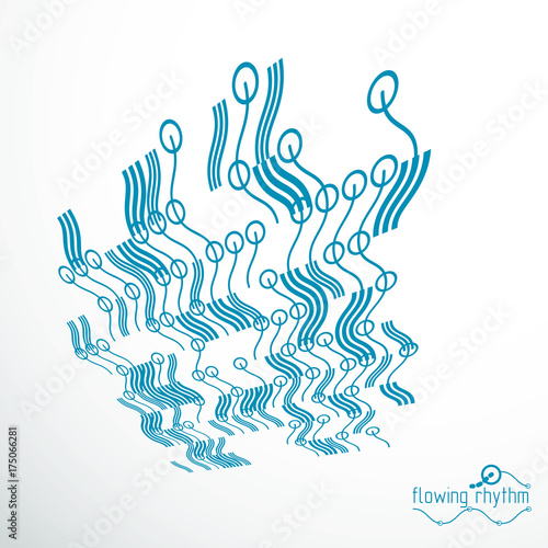 Technological vector wallpaper made with abstract lines. Modern geometric composition can be used as template and layout.