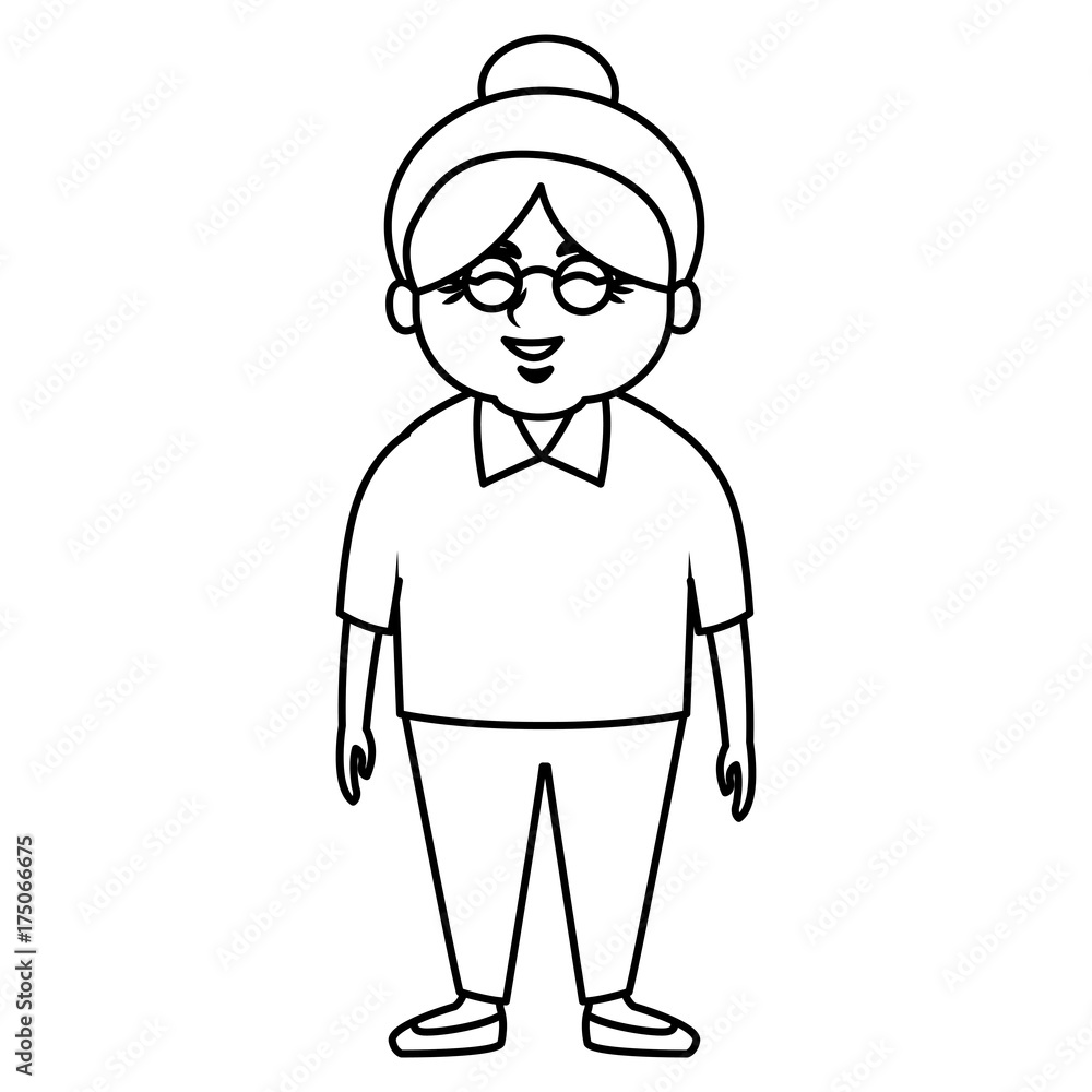 Cute grandmother cartoon icon vector illustration graphic design Cute grandmother cartoon icon vector illustration graphic design