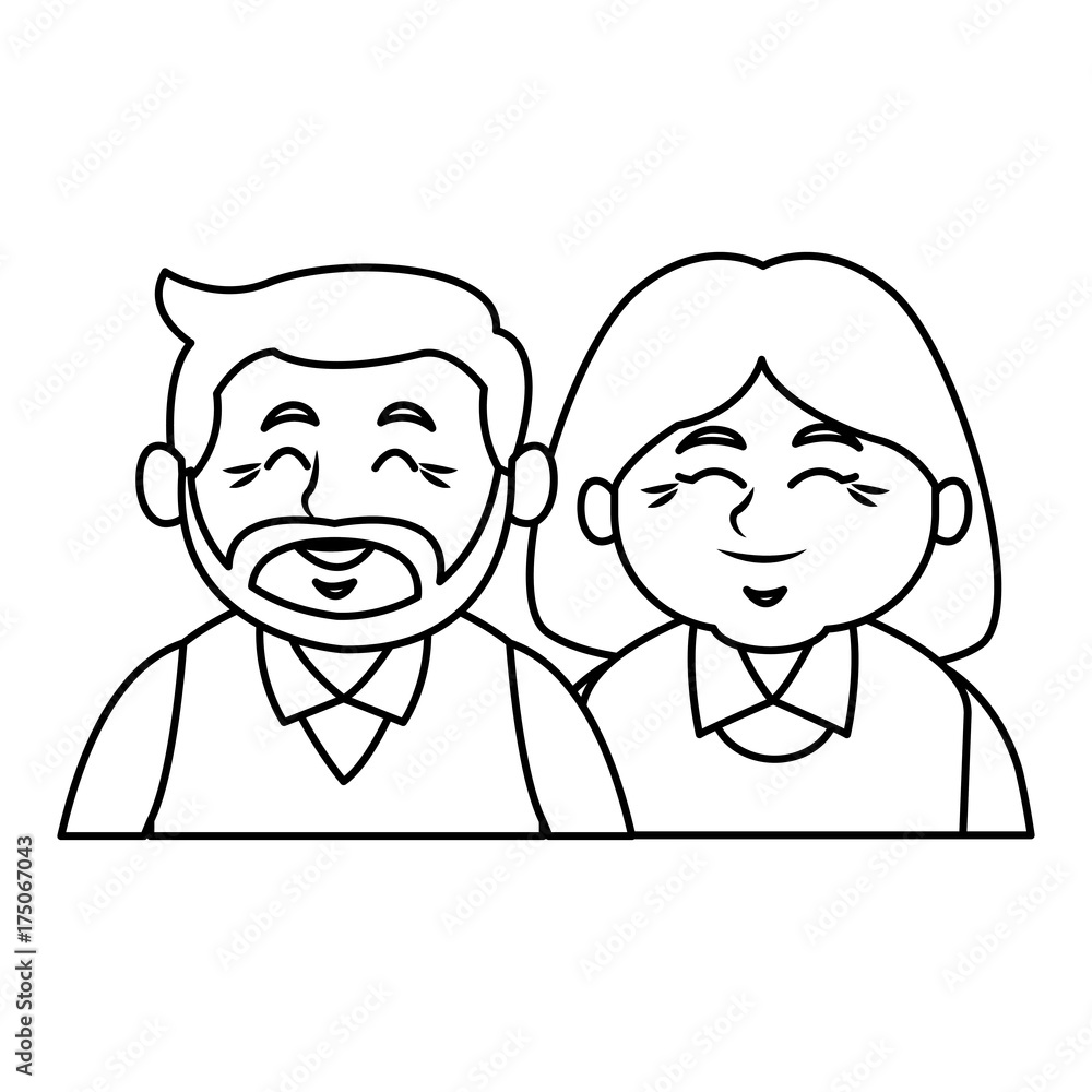 Cute grandparents couple cartoon icon vector illustration graphic design Cute grandparents couple cartoon icon vector illustration graphic design
