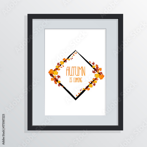 Vector Autumn Design on Picture Frame