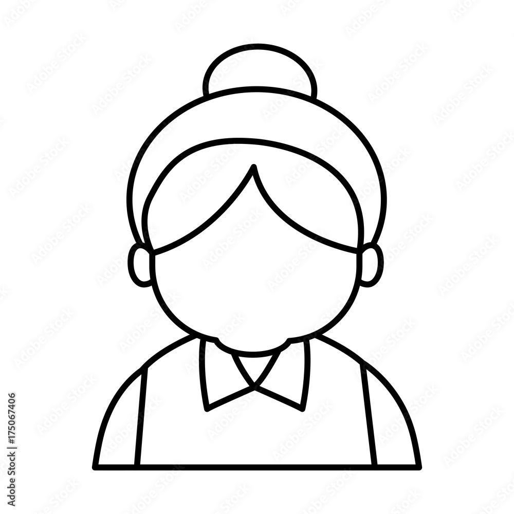 Cute grandmother cartoon icon vector illustration graphic design