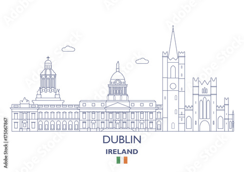 Wallpaper Mural Dublin City Skyline, Ireland Torontodigital.ca