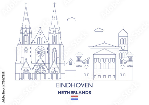 Canvas Print Eindhoven City Skyline, Netherlands