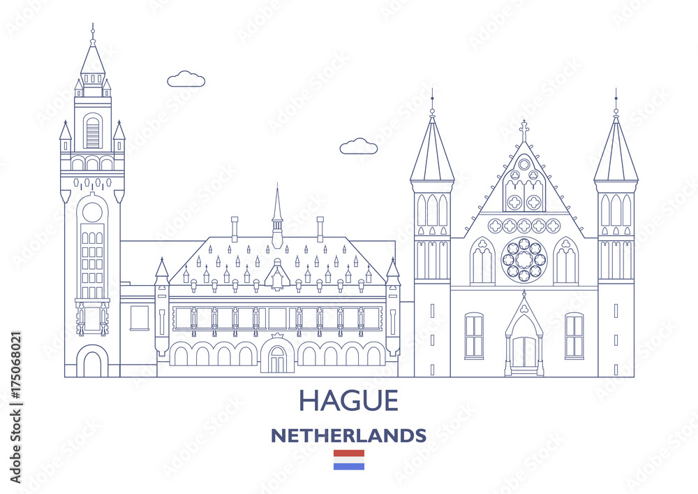 Fototapeta premium Haga City Skyline, Holandia