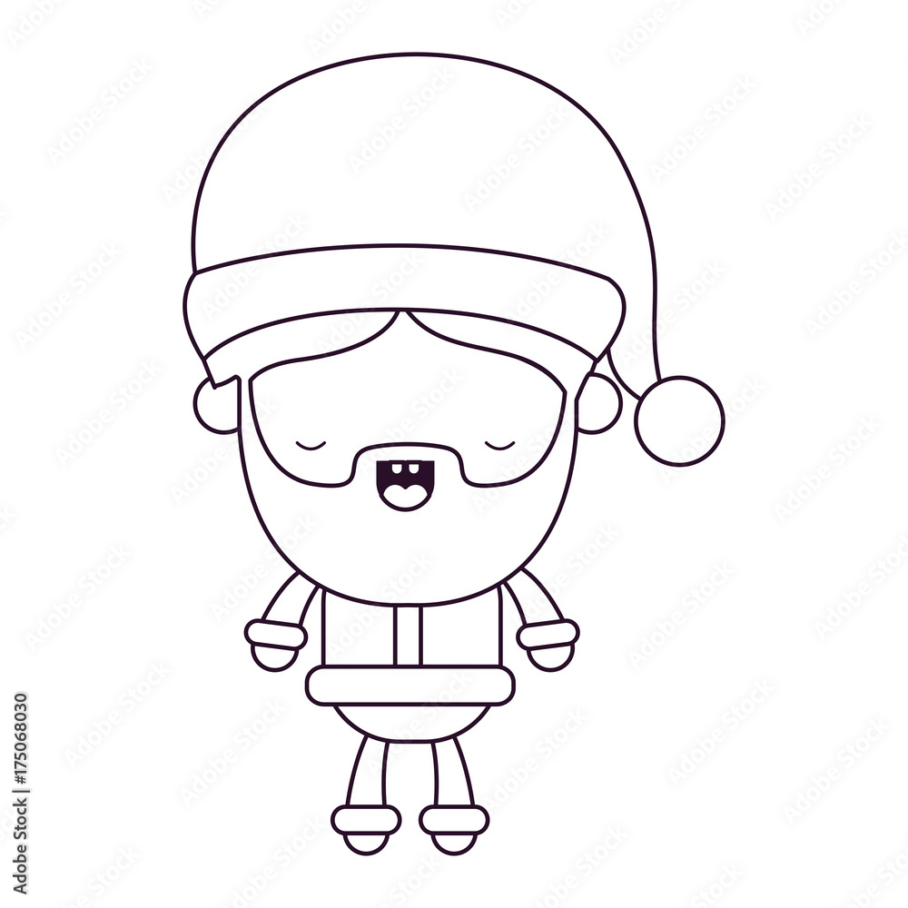 santa claus cartoon full body eyes closed happiness expression silhouette on white background santa claus cartoon full body eyes closed happiness expression silhouette on white background