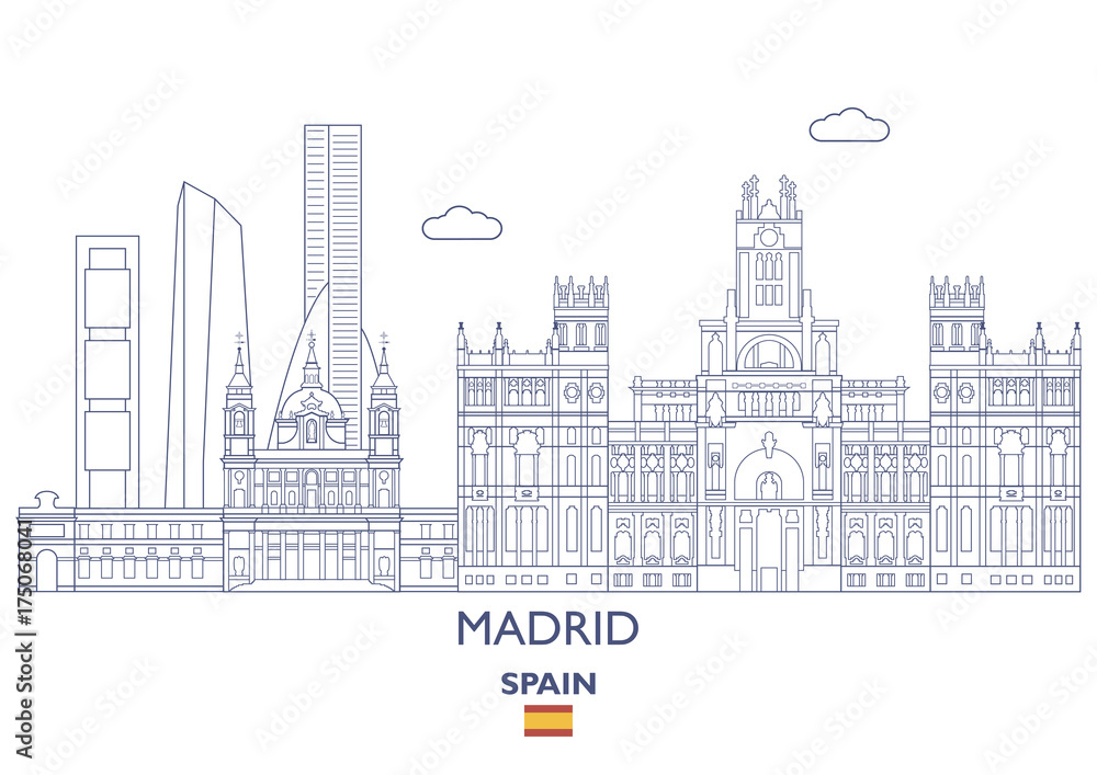Madrid City Skyline, Spain