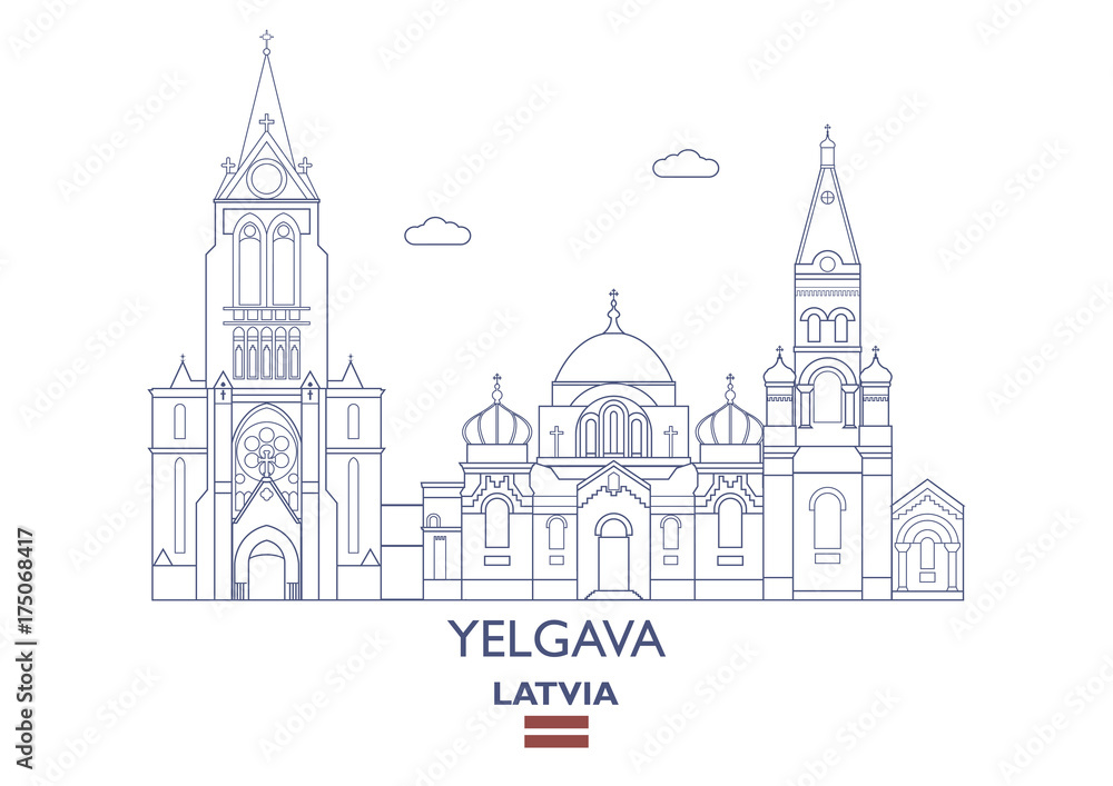 Yelgava City Skyline, Latvia