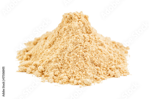 heap of ginger powder isolated