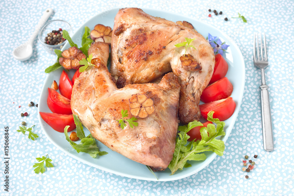 Hähnchen- Schenkel mit Tomaten Hähnchen- Schenkel mit Tomaten