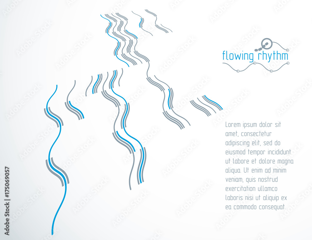 Technological vector wallpaper made with abstract lines. Modern geometric composition for use as advertising banner.