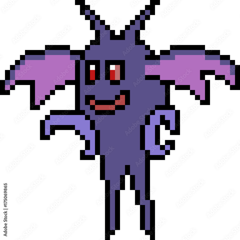 vector pixel art monster bat vector pixel art monster bat