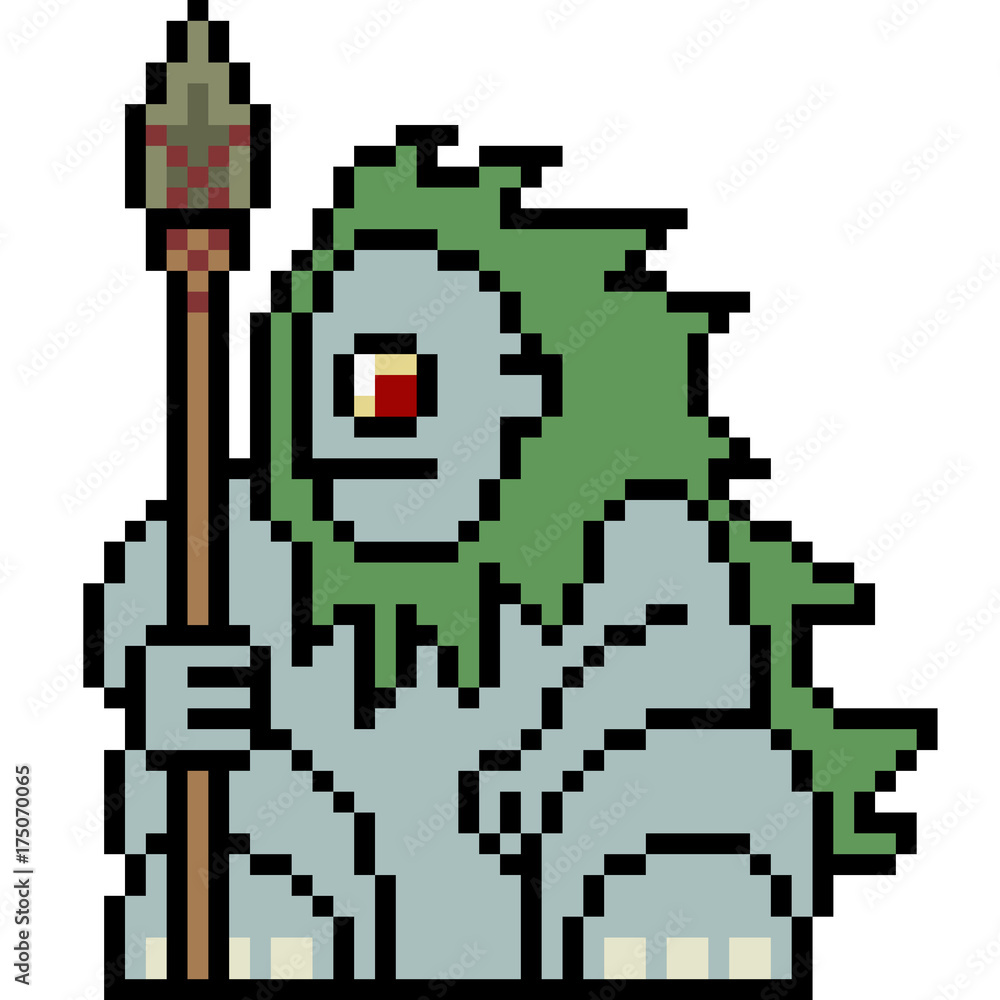 Obraz premium vector pixel art monster savage