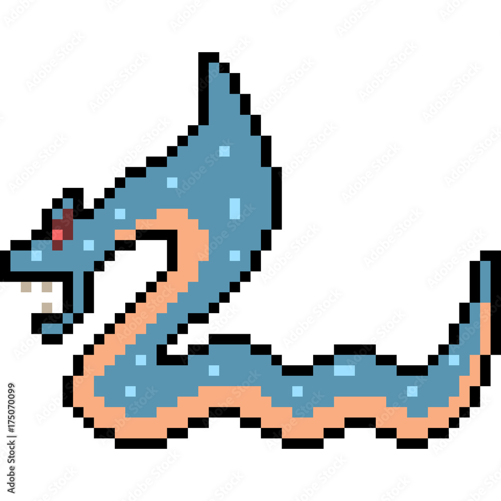 vector pixel art monster snake vector pixel art monster snake
