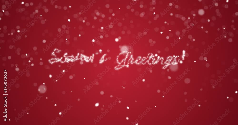 Looping Season's greetings message in english,german,french,spanish,italian,portuguese multi language with copy or logo space on red background.Animated holiday card background seamless loop 4k video Looping Season's greetings message in english,german,french,spanish,italian,portuguese multi language with copy or logo space on red background.Animated holiday card background seamless loop 4k video