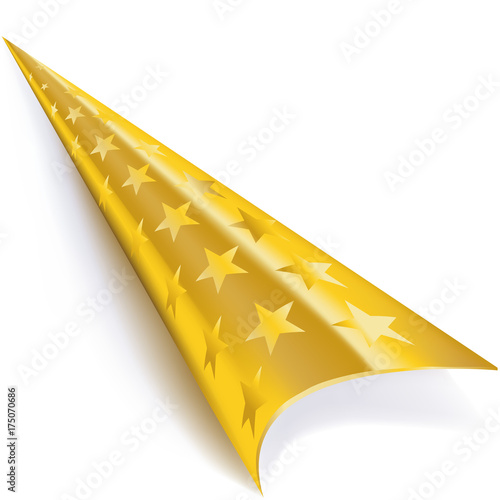 Umgerollte Ecke in Gold mit Sternen