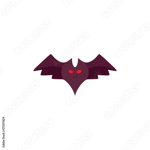 Halloween bat in cartoon style Vector isolated illustration.