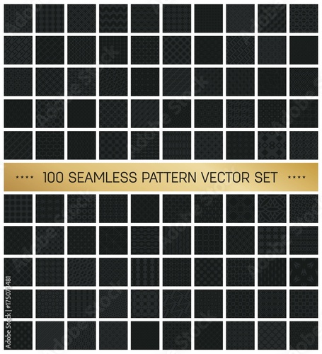 Abstract concept vector monochrome geometric pattern. Dark blue, gold minimal background. Creative illustration template. Seamless stylish texture. For wallpaper, surface, web design, textile, decor.