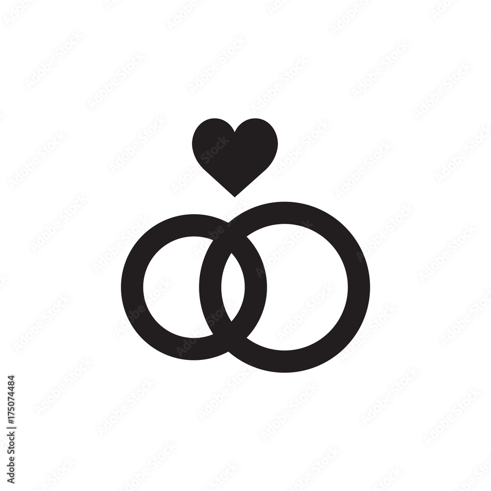 Wedding rings vector icon Wedding rings vector icon