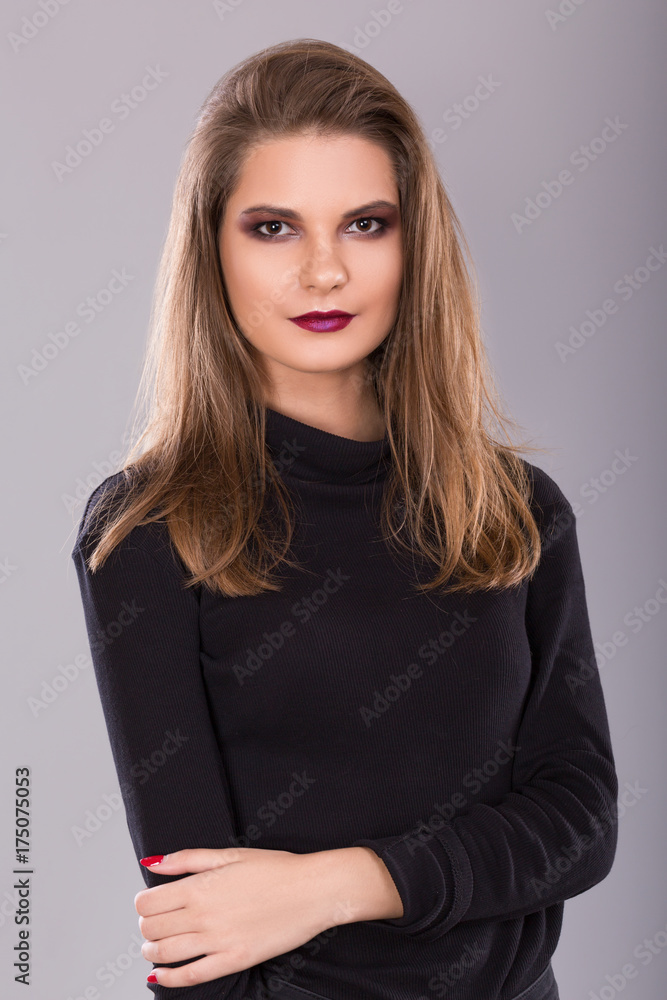 beautiful model with bright make-up and clean skin beautiful model with bright make-up and clean skin