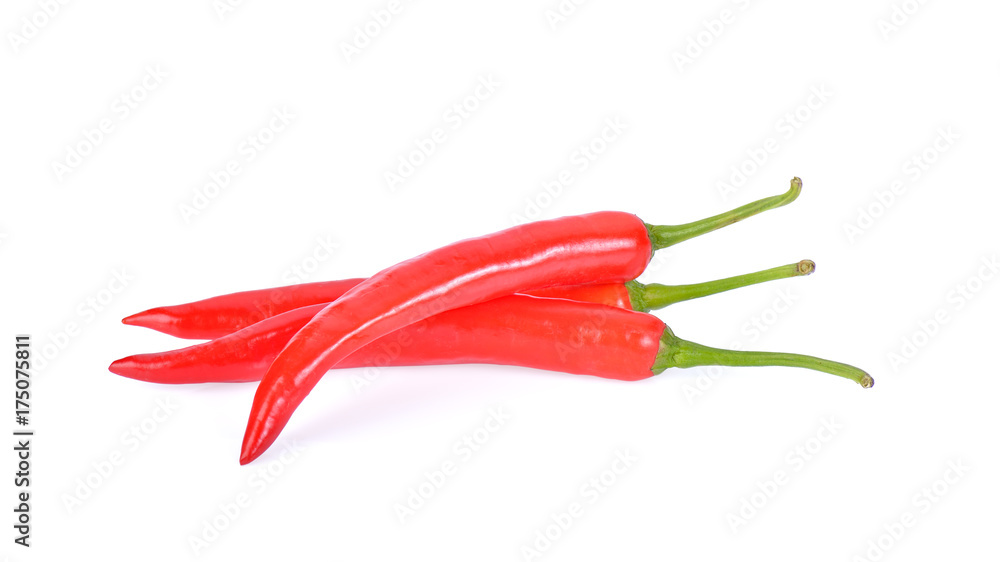 red pepper on white background
