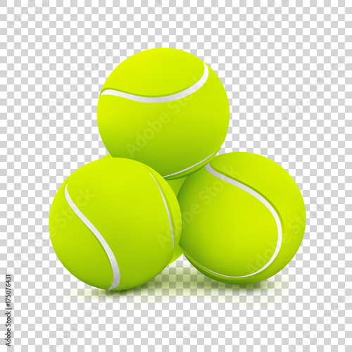 Tennis balls on transparent background