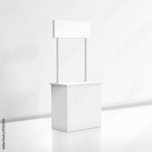 3D Realistic Blank White Promo Stand