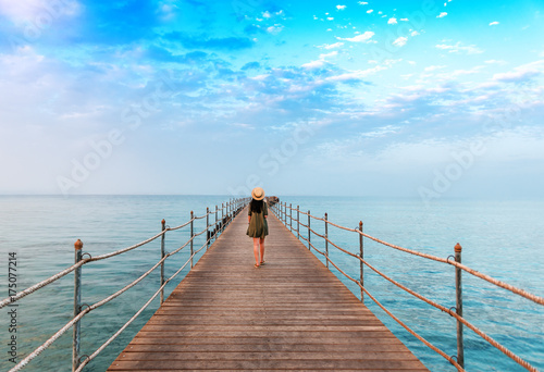young girl on the pier