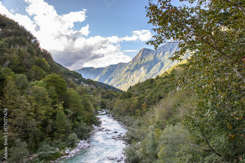 Isonzo River in Giulian Alps photo