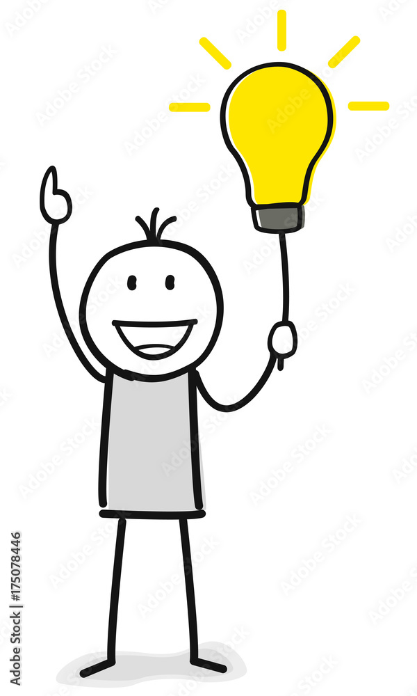 Figur geht ein licht auf Stock Vector Adobe Stock