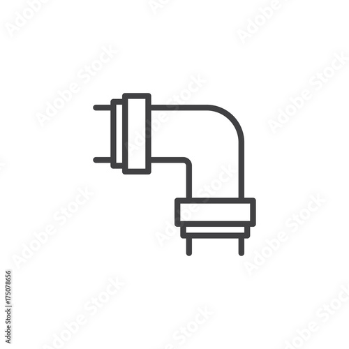 Pipes square line icon, outline vector sign, linear style pictogram isolated on white. Symbol, logo illustration. Editable stroke
