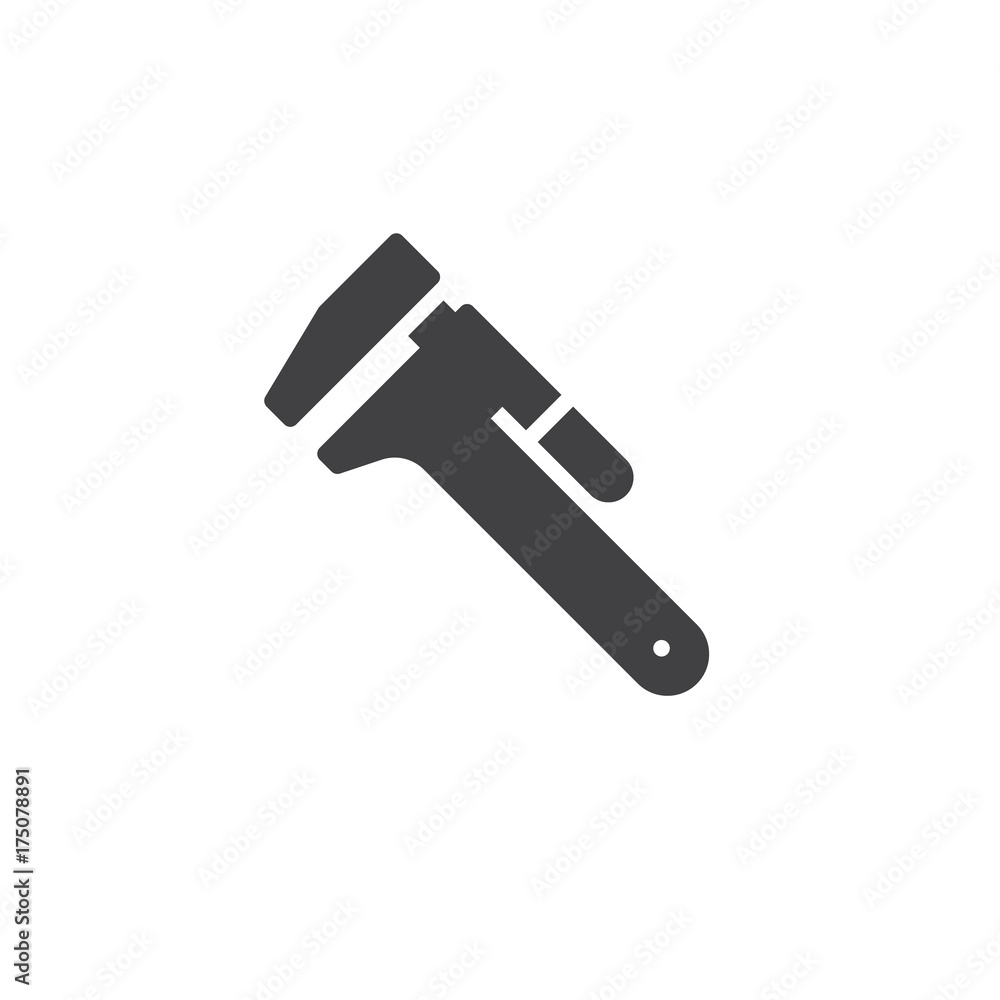 Gas pipe wrench icon vector, filled flat sign, solid pictogram isolated on white. Symbol, logo illustration. Gas pipe wrench icon vector, filled flat sign, solid pictogram isolated on white. Symbol, logo illustration.